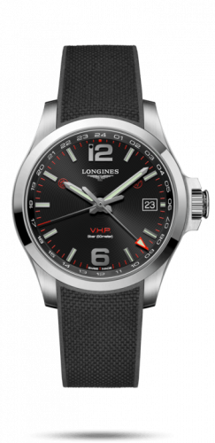 Watch Winder for watch Longines Conquest V.H.P. Conquest V.H.P. GMT 41 Stainless Steel / Black / Rubber