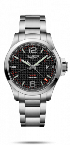 Watch Winder for watch Longines Conquest V.H.P. Conquest V.H.P. GMT 41 Stainless Steel / Carbon / Bracelet