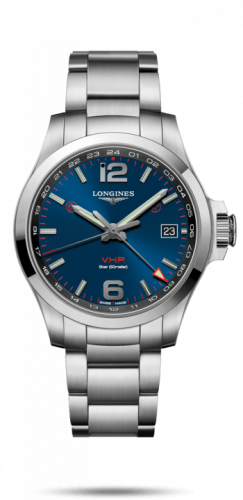 Watch Winder for watch Longines Conquest V.H.P. Conquest V.H.P. GMT 41 Stainless Steel / Blue / Bracelet