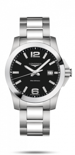 Watch Winder for watch Longines Conquest Conquest Quartz 41 Stainless Steel / Black / Bracelet