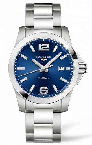 Watch Winder for watch Longines Conquest Conquest Quartz 41 Stainless Steel / Blue / Bracelet