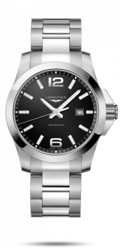 Watch Winder for watch Longines Conquest Conquest Quartz 43 Stainless Steel / Black / Bracelet