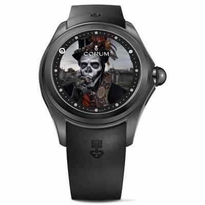 Remontoir à montres pour montre Corum Bubble Big Bubble Magical 52 PVD Titanium / Matt Barnes - Magical Vodoo / Rubber