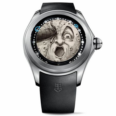 Remontoir à montres pour montre Corum Bubble Big Bubble Magical 52 Titanium / PVD Georges Melies / Rubber