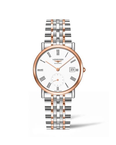 Watch Winder for watch Longines Elegant Elegant Collection Small Second 34.5 Stainless Steel - Pink Gold / White - Roman / Bracelet