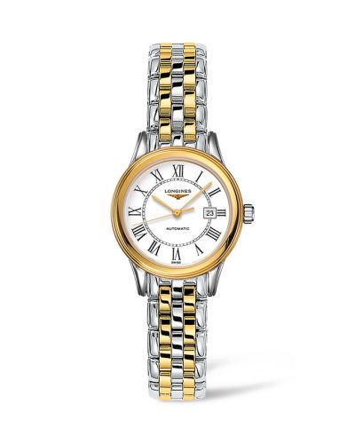 Watch Winder for watch Longines Flagship Flagship 30 Stainless Steel - Yellow Gold / White - Roman / Bracelet
