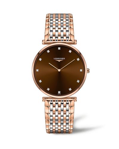 Remontoir à montres pour montre Longines La Grande Classique La Grande Classique Quartz 37 Stainless Steel / Red Or PVD / Marron
