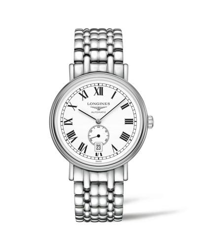 Watch Winder for watch Longines Presence Presence 40 Small Seconds Stainless Steel / White - Roman / Bracelet