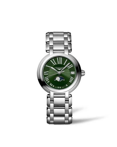 Remontoir à montres pour montre Longines PrimaLuna PrimaLuna 30.5 Quartz Moonphase Stainless Steel / Verte - Roman / Bracelet