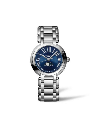 Remontoir à montres pour montre Longines PrimaLuna PrimaLuna 30.5 Quartz Moonphase Stainless Steel / Bleu - Roman / Bracelet