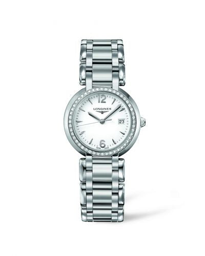 Remontoir à montres pour montre Longines PrimaLuna PrimaLuna Quartz 30 Stainless Steel / Diamond / Blanc / Bracelet