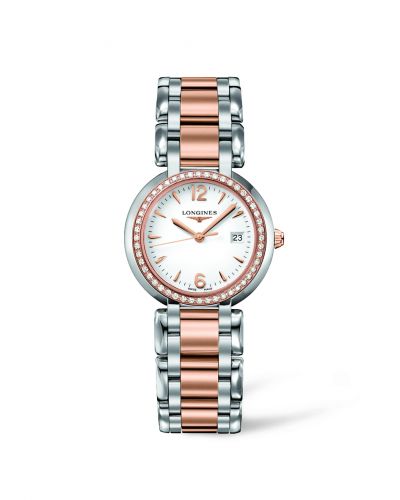 Remontoir à montres pour montre Longines PrimaLuna PrimaLuna Quartz 30 Stainless Steel / Rose Or / Diamond / Blanc / Bracelet