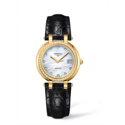 Remontoir à montres pour montre Longines PrimaLuna PrimaLuna Automatic 30 Yellow Or Diamond Leather MOP