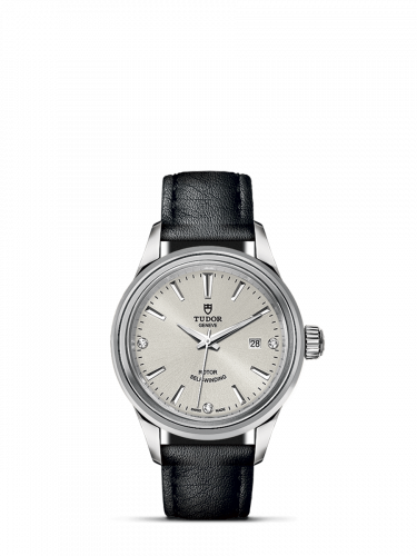 Watch Winder for watch Tudor Style Style 28 Stainless Steel / Silver-Diamond / Strap