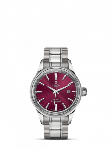 Watch Winder for watch Tudor Style Style 28 Stainless Steel / Burgundy / Bracelet