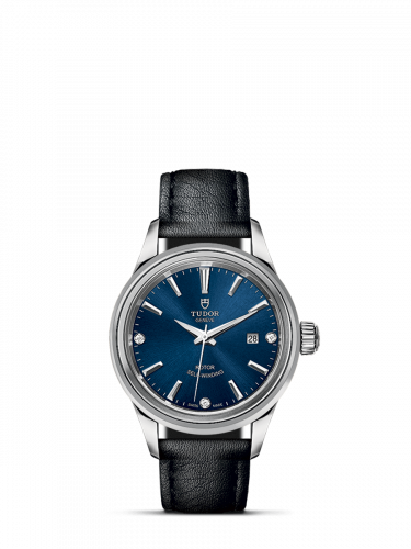 Watch Winder for watch Tudor Style Style 28 Stainless Steel / Blue-Diamond / Strap