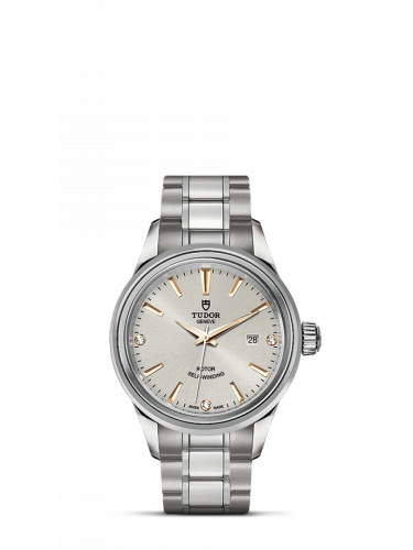 Watch Winder for watch Tudor Style Style 28 Stainless Steel / Silver-Diamond / Bracelet