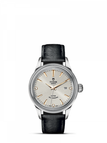 Watch Winder for watch Tudor Style Style 28 Stainless Steel / Silver-Diamond / Strap