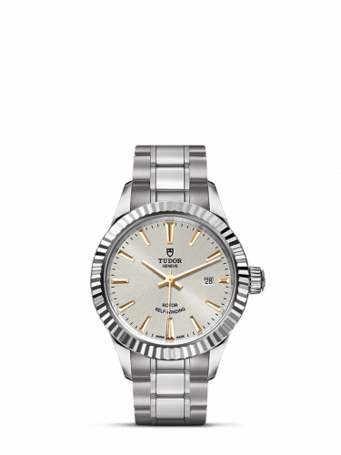 Watch Winder for watch Tudor Style Style 28 Stainless Steel / Fluted / Silver / Bracelet