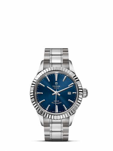 Watch Winder for watch Tudor Style Style 28 Stainless Steel / Fluted / Blue / Bracelet