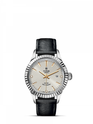 Watch Winder for watch Tudor Style Style 28 Stainless Steel / Fluted / Silver-Diamond / Strap