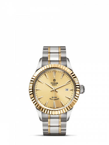 Watch Winder for watch Tudor Style Style 28 Stainless Steel / Yellow Gold / Fluted / Champagne / Bracelet