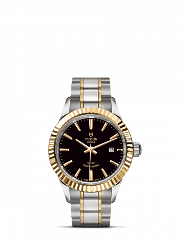 Watch Winder for watch Tudor Style Style 28 Stainless Steel / Yellow Gold / Fluted / Black / Bracelet