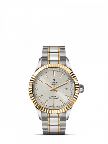 Watch Winder for watch Tudor Style Style 28 Stainless Steel / Yellow Gold / Fluted / Silver-Diamond / Bracelet