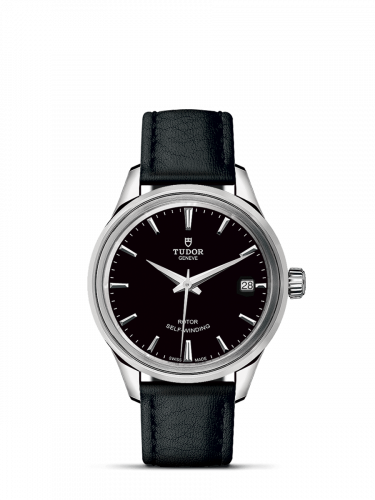 Watch Winder for watch Tudor Style Style 34 Stainless Steel / Black / Strap