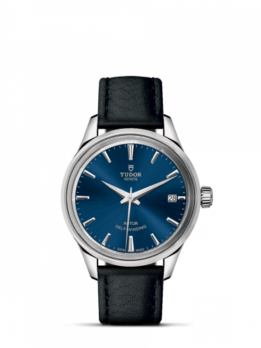 Watch Winder for watch Tudor Style Style 34 Stainless Steel / Blue / Strap