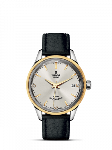 Watch Winder for watch Tudor Style Style 34 Stainless Steel / Yellow Gold / Silver-Diamond / Strap