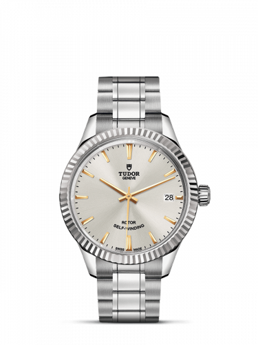 Watch Winder for watch Tudor Style Style 34 Stainless Steel / Fluted / Silver / Bracelet