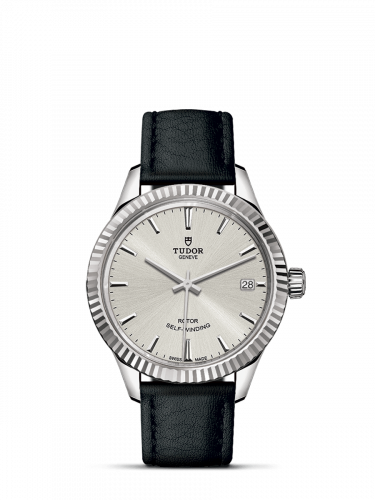 Watch Winder for watch Tudor Style Style 34 Stainless Steel / Fluted / Silver / Strap