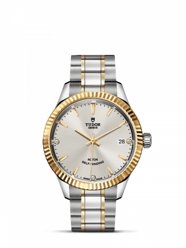 Watch Winder for watch Tudor Style Style 34 Stainless Steel / Yellow Gold / Fluted / Silver-Diamond / Bracelet