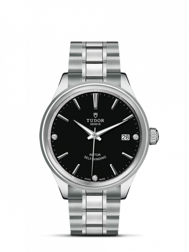 Watch Winder for watch Tudor Style Style 38 Stainless Steel / Black-Diamond / Bracelet