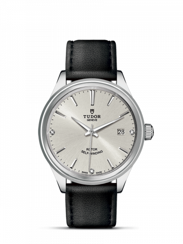 Watch Winder for watch Tudor Style Style 38 Stainless Steel / Silver-Diamond / Strap