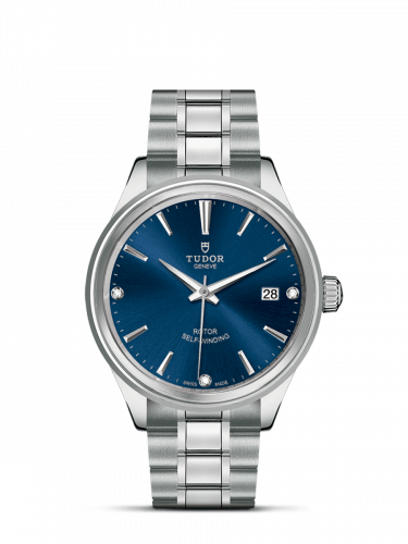 Watch Winder for watch Tudor Style Style 38 Stainless Steel / Blue-Diamond / Bracelet