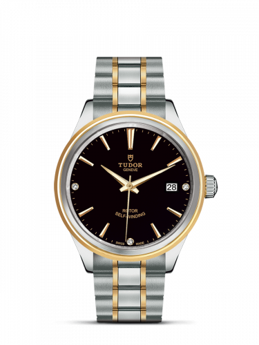 Watch Winder for watch Tudor Style Style 38 Stainless Steel / Yellow Gold / Black-Diamond / Bracelet