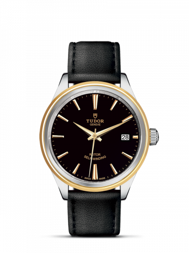 Watch Winder for watch Tudor Style Style 38 Stainless Steel / Yellow Gold / Black / Strap