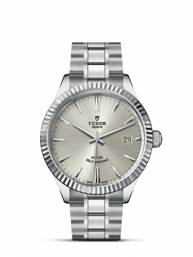 Watch Winder for watch Tudor Style Style 38 Stainless Steel / Fluted / Silver / Bracelet