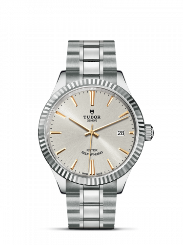 Watch Winder for watch Tudor Style Style 38 Stainless Steel / Fluted / Silver / Bracelet