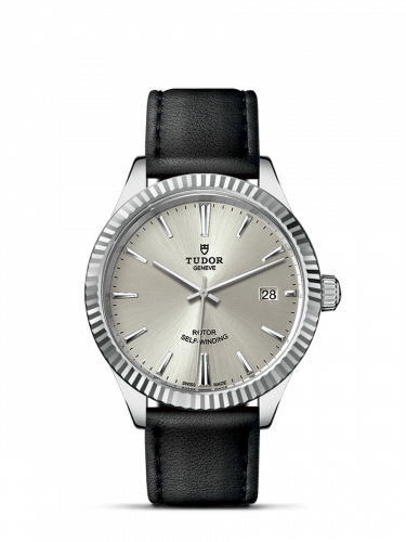 Watch Winder for watch Tudor Style Style 38 Stainless Steel / Fluted / Silver / Strap