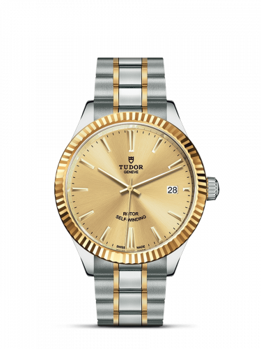 Watch Winder for watch Tudor Style Style 38 Stainless Steel / Yellow Gold / Fluted / Champagne / Bracelet