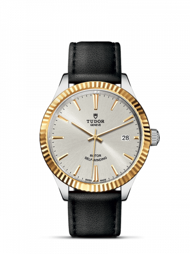 Watch Winder for watch Tudor Style Style 38 Stainless Steel / Yellow Gold / Fluted / Silver / Strap