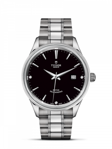 Watch Winder for watch Tudor Style Style 41 Stainless Steel / Black-Diamond / Bracelet