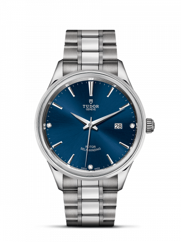 Watch Winder for watch Tudor Style Style 41 Stainless Steel / Blue-Diamond / Bracelet