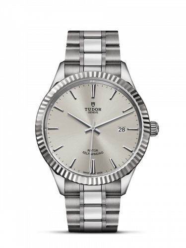 Watch Winder for watch Tudor Style Style 41 Stainless Steel / Fluted / Silver / Bracelet