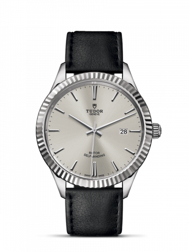 Watch Winder for watch Tudor Style Style 41 Stainless Steel / Fluted / Silver / Strap