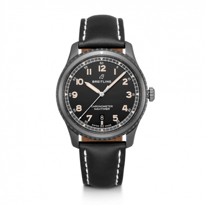 Watch Winder for watch Breitling Aviatior 8 Navitimer 8 Automatic 41 Blacksteel / Black / Black Calf