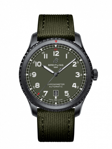 Remontoir à montres pour montre Breitling Aviatior 8 Aviator 8 Automatic 41 Noiresteel / Curtiss Warhawk / Canvas / Folding